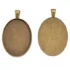 Joyería de aleación de venta caliente transfronteriza, Colgante Base Ovalada de Piedra del Tiempo, Accesorio DIY, Diámetro Interior 30*40mm