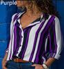 Camisa Europea y Americana de Aliexpress para Mujer con Rayas de Contraste de Manga Larga Multicolor Top de Mujer 9599