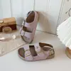 Sandálias Birkenstock Infantis 2026 Verão Novo Estilo Meninos e Meninas Solado de Cortiça Abertas na Ponta Sapatos de Praia Sandálias Respiráveis para Bebê
