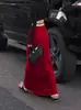 Falda Casual Roja de Cintura Alta Corte A con Caída, Cómoda y Favorecedora, Adecuada para Cuerpos Tipo Pera, Versátil para Primavera/Verano 2026