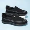 Sapatos Masculinos 2025 Verão Novos Slip-on Sapatos Preguiçosos Tecido Voador Sapatos Casuais Sola Macia Respirável Confortável Tamanho Plus Sapatos Masculinos