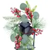 Directamente del fabricante: Guirnalda decorativa de linternas de viento, accesorios para calentar el hogar con linternas de viento, adorno colgante de puerta de frutos rojos, colgante de guirnalda de flores artificiales, pieza decorativa
