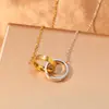 Collar de Acero de Titanio de Doble Cadena de Gama Alta para Nuevo Producto Transfronterizo Diseño de Nicho para Hombres Anillo de Cruz Personalizado Accesorios para Mujeres
