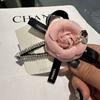 Anillo para el cabello de alta calidad con cinta negra de Corea del Sur, estilo fragante, lazo de camelia elegante, combina con todo, pinza BB, accesorios para el cabello vintage