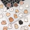 48 Adesivos de gato de linha original, simples, fofos, desenho animado, gatinho, mão, conta, caderno, adesivos de expressão decorativos