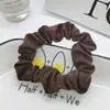 Scrunchie Plissado de Seda Gelada Estilo Coreano Base de Alta Elasticidade Elástico de Cabelo Simples para Rabo de Cavalo Coque Acessório de Cabelo