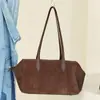 Bolsa Feminina de Couro Genuíno Transfronteiriça Modelo Novo 2026 Boston de Couro Bovino Fosco Bolsa de Ombro Bolsa Tote Grande Capacidade Estilosa Retrô
