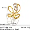 Anillos de Acero Inoxidable con Circonitas Estilo Europeo y Americano con Diseño de Línea, Sensación de Alta Gama, Apilables, Anillos Abiertos de Acero de Titanio de Alta Gama Que No Se Desvanecen