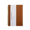 Cuaderno Noteory de 200 Páginas Grueso con Tapa de Cuero, Rayado, Espiral, Cuaderno Conveniente para la Oficina y el Estudio