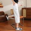 Pantalones Cortos de Verano Finos para Mujer Tallas Grandes, Nuevos Pantalones Casuales de Pierna Ancha de Cintura Alta, Pantalones de Ocho Puntos de Longitud Petite