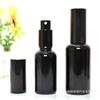 Fornecimento pontual de frascos de spray pretos e escuros brilhantes, frascos de vidro de perfume desinfetante de 10ml Frascos de óleo de essência de 100ml são envasados separadamente