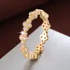 Venta Caliente Transfronteriza Anillo Eterno Flor Completa de Circonita Anillo Apilable Joyería de Lujo Ligero Venta Directa de Fábrica