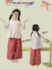 Top de Bebé Estilo Coreano para Niñas Zhi Xi Verano Nuevo Algodón Sin Bordados Diseño de Retazos de Encaje Chaleco Top