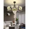 Lustre de Cristal Luminoso para Braço Leve Lâmpada para Sala de Estar Lâmpada Principal Moderna de Luxo Leve Atmosférica Simples Lâmpadas Inteligentes para Villa Zhongshan