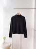 Camiseta base blanca de cuello alto medio para mujer, camiseta de manga larga ajustada otoño 2026, cuello medio, top interior blanco adelgazante