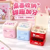 Caja de Almacenamiento de Escritorio Original Linda de Hello Kitty Tipo Cajón de Doble Capa Organizador de Papelería Adornos Artículos Pequeños