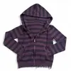 Comercio Exterior Retro Americano Bordado de Letras Otoño e Invierno Cuello de Lana con Capucha Chaqueta Cardigan Suéter Top