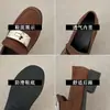 Mocasines de Deslizamiento con Cierre Talla Grande para Mujer 2025 Estilo Británico Punta Redonda Ante Piel Pequeña Zapatos de Tacón Alto Son Ligeros y Cómodos