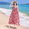 Elegante Vestido de Algodão e Seda Floral para Mulheres de Meia-Idade e Idosas, Tamanho Plus, Verão 2026 Novo Estiloso Vestido de Alça para Mãe