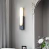 Lámpara de pared de piedra de imitación de estilo nórdico para sala de estar, dormitorio, escalera, balcón, entrada sencilla, estilo lujoso, lámpara de pared para mesita de noche.