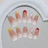 Unhas Pré-feitas Artesanais com Bolinhas Coloridas Blush, Estilo Doce Feminino, Peças de Unha Removíveis, 30 Peças