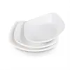 Plato para comida rápida de melamina Plato cuadrado pequeño chino Plato con forma de imitación de porcelana A5 Plato blanco para snacks 7812