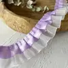 Volantes de Poliéster de Doble Capa Transparentes con Borde de Gasa de Nieve Encaje de Encaje Hecho a Mano DIY Puños Accesorios Material Decorativo