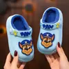 (Seleccionado Exclusivamente) Zapatos de Algodón para Niños Paw Patrol con Forro de Felpa, Diseño de Dibujos Animados, Calidez Invernal, Superficie de Cuero, Impermeables, Pantuflas de Algodón Creativas