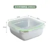 Acero inoxidable 304 recipiente para verduras refrigerador doméstico almacenamiento caja de almuerzo sellada con tapa cuadrada a prueba de fugas traje de caja de almuerzo fresca