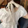 Estilo Coreano Deseo Puro Encaje Blanco Lazo Largo Bufanda de Seda Elegante para Mujer Accesorios Versátiles Cinturón Corbata Banda para el Cabello Accesorios para el Cuello