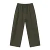 ARTIE Factory Direct Supply Ropa para Hombre Pantalones de Pierna Ancha de Algodón Mamba Caída Elástica en la Cintura con Cordón Redondo Color Sólido Pierna Recta Pantalones Largos