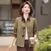 Chaqueta casual de primavera y otoño para mujer 2026 nuevo estilo, moderna y elegante para mujeres de mediana edad y mayores, con diseño de solapa