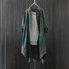 Abrigo Delgado de Algodón y Lino a Cuadros para Comercio Exterior Transfronterizo para Mujer, Primavera y Otoño, Suelto, Delgado, Largo Medio, Camisa del Sudeste Asiático