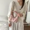 Bolsa Pequena Plissada com Laço para Mulheres 2026 Nova Primavera Bolsa de Mão Retrô Bolsa Nuvem Bolsa Transversal Versátil com Corrente