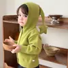 Suéter de Tricô com Chapéu de Ponta de Estrela Infantil 2026 Outono Novo Estilo Unissex Cardigã de Cor Sólida Casaco Suéter Casual para Bebê