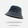 Sombrero de Pescador de Mezclilla Vintage para Mujer, Sombrero de Sol y Protección Solar para Verano y Otoño, Sombrero Bucket Adelgazante, Sombrero Versátil Estilo Coreano para Mujer