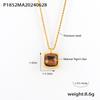 Colgante de piedra de ojo de tigre con incrustaciones cuadradas, estilo transfronterizo francés, con nicho simple, chapado en acero de titanio y oro de 18 quilates, venta al por mayor