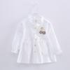 Cárdigan de Manga Larga con Botones para Niñas, Color Sólido, Primavera y Otoño, Colgante de Conejo, Ropa para Bebés Niñas, Camisa, Algodón Puro para Niños Pequeños