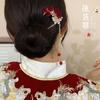 Horquilla de pelo con borla de perlas super de hadas en forma de U, sentido de la marea nacional, horquilla de pelo en forma de abanico, horquillas para el cabello para mujer, estilo antiguo, tocado Hanfu, accesorios para el cabello