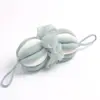 Bomba de baño larga de dos tonos con forma de calabaza, flor de baño ultrasuave y duradera, se puede colgar, toalla exfoliante de baño de gran tamaño