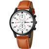 Reloj de Negocios para Hombre de Moda Europea y Americana Explosión Caja Negra Cuarzo Reloj de Pulsera para Hombre Correa de PU Reloj Casual para Hombre