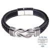 Pulseira de Couro de Aço Inoxidável Pulseira para Homens Lovemyson Pulseira Torcida Magnética de Aço Inoxidável Pulseira Pulseira