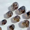 Cuentas de Cristal Natural, Cuentas Sueltas de Cristal de Té, Cuentas de Barril Facetadas Irregulares, Cuentas Individuales para Pulseras DIY, Accesorios de Cinco Elementos de Múltiples Gemas para Mujeres