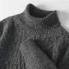 Nuevo Suéter de Lana de Cuello Alto para Hombre Color Sólido Talla Grande Suéter de Punto de Cachemira Engrosado Suéter Básico en Stock para Venta al Por Mayor
