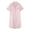 Cárdigan de Verano de Nuevo Estilo Cómodo de Algodón Puro de Manga Corta Camisón de Largo Medio para Mujer Ropa de Casa Dulce con Estampado Lindo Que se Puede Usar Afuera