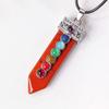 Colgante de espada de ágata con piedra de cristal natural colorida transfronteriza, chakela, piedra semipreciosa, piedra de yoga, collar de espada de siete estrellas