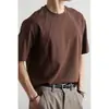 Camiseta Unisex de Manga Corta Pesada de Color Sólido Holgada Casual de Verano 2026 Marca de Tendencia Simple Estilo Americano Top