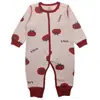 Traje de Gateo de Algodón Puro de Comercio Exterior para Niños y Niñas, Bebés y Niños Pequeños, Traje de Gateo de una Pieza con Estampado Floral de Dibujos Animados, Traje de Gateo de Manga Larga