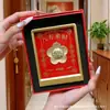 Adornos de Gato de la Suerte de Oro Puro 999 de Gama Alta Oro Inmediatamente Rico Bolsa de la Suerte Dibujos Animados Sala de Estar Adornos para Marco de Fotos