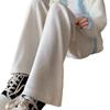 Pantalones de Pierna Ancha de Chenilla para Mujer, Nuevo Estilo Otoño e Invierno 2024, Cintura Alta, Caída Suelta, Adelgazantes, Versátiles, Pantalones Casuales de Pierna Recta hasta el Suelo